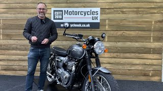 2022 Triumph Bonneville T120 Black Gold Line Walk Around and features with Bob [upl. by Berriman]