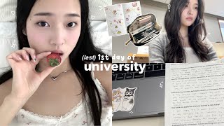 last first day of university vlog💌 grwm long lectures haircare routine cute nails busy days [upl. by Eelirrem]