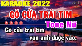 Gõ Cửa Trái Tim Karaoke Tone Nữ Nhạc Sống Dễ Hát Nhất 2022  Trọng Hiếu [upl. by Henley802]