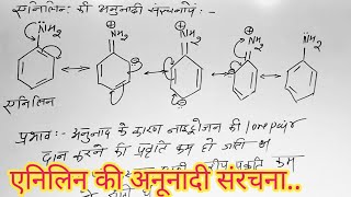 एनिलिन की अनुनादी संरचना  aniline ki anunadi sanrachna  resonance structure of aniline [upl. by Malha]