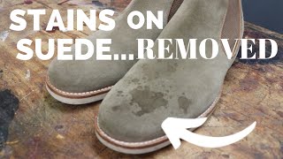 How to Clean Suede amp Nubuck Using Suede Shampoo  Removing Wine Stain [upl. by Althee]