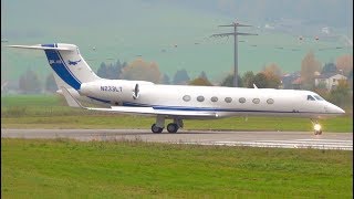 Gulfstream G550 N233LT Landing at Bern  Nonstop from Beijing [upl. by Adnalu]