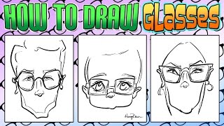 How To Draw Quick Caricature Glasses [upl. by Chema]