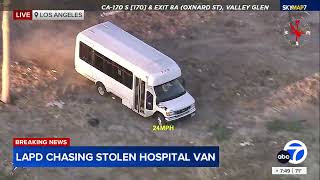 FULL CHASE LAPD chasing suspect in stolen Childrens Hospital van [upl. by Kamerman75]