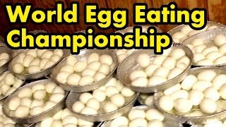 120 Eggs Eaten in 8 Mins World Egg Eating Championship [upl. by Ttoile]