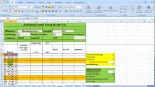 Excel  Zeiterfassung Wochentage bedingt formatieren [upl. by Ardnoik]