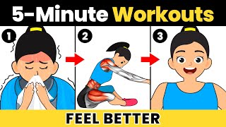 5 Minute LOW INTENSITY Workout During Periods or When Sick at Home [upl. by Nohtanhoj635]