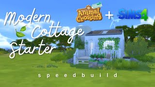 starting an animal crossingthemed legacy challenge in the sims 🍃  sims 4 starter home speedbuild [upl. by Noraha349]