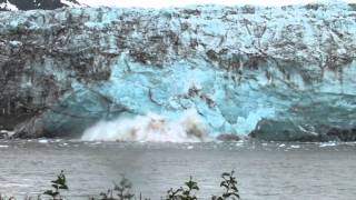 Childs Glacier Calving Cordova Alaska [upl. by Ydualc]