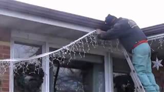 Hang Christmas Lights Fast and Easy No clips [upl. by Karlyn]