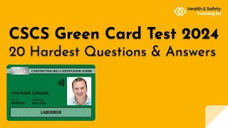 CSCS Green Card  20 Hardest Questions amp Answers [upl. by Marie-Jeanne886]