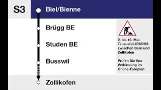 BLS Ansage  Begrüssung S3 BielBienne – Zollikofen –Bern De  Fr [upl. by Essyla584]