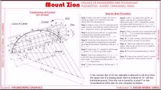 Engineering Drawing Cycloid Equilateral Triangle 30° Line Method  Curves [upl. by Arihsaj]