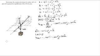 Determine the tension developed in cables AB AC and AD [upl. by Awuhsoj]