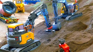 BEST OF RC TRUCKS AND CONSTRUCTION MACHINES VOLVO RC DIGGER DUO SWISS SCALE RC TRUCKS [upl. by Liam]