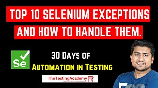 Top 10 Selenium Exceptions  How to Handle Selenium Exception with Code  Day 21 [upl. by Walton]