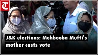 JampK polls Mehbooba Muftis mother casts vote daughter Iltija visits polling station in Bijbehara [upl. by Anak882]