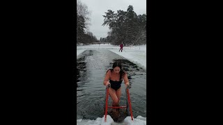 SWIMMING UNDER ICE ❄️RUSSIAN WINTER MORNING ROUTINE [upl. by Rosa199]