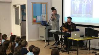 Star of The Voice performs Little Mix to Suffolk primary school [upl. by Jenei]