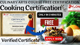 Culinary Arts Course Free Certification Online  Cooking Course Free Certificate  Culinary Arts [upl. by Cherry]