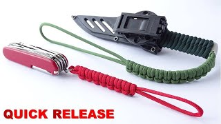 Quick Release Paracord Knife Lanyard or Keychain  Paracord Tutorial by CBYS – DIY [upl. by Uaerraj499]