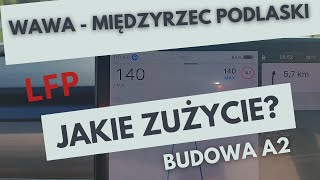 Bazowa Tesla z baterią LFP Trasa Wwa  Międzyrzec Podlaski [upl. by Seta]