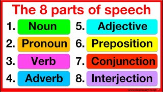 PARTS OF SPEECH FULL 📚  English Grammar  Learn with examples [upl. by Hubsher10]