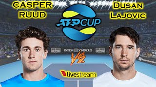 RUUD VS LAJOVIC I ATP Cup Live I Tennis Live Match [upl. by Yrret]