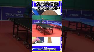 Unbelievable Backhand Shot by Sagar Table Tennis Magic [upl. by Hgielyk]