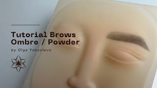 Ombre Brows Step by Step  Full Tutorial Powder Brows  How to do Ombre Brows  Olga Yakovleva [upl. by Sparky529]