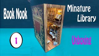 DIY Book Nook Eternal Bookstore 3D Minature Wooden Library Self Build Unboxing Part 1 Unboxing [upl. by Cory294]