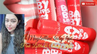 Maybelline Baby Lips Pink Lolita and Cherry Kiss Swatches Follow the link below for 41 discount [upl. by Leasia]