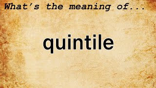 Quintile Meaning  Definition of Quintile [upl. by Stevena]