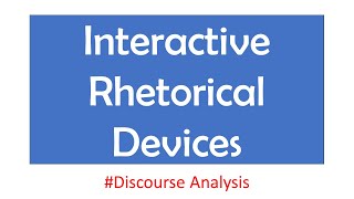 Rhetorical Devices in Hindi  Interactive Rhetorical Devices in Discourse Analysis [upl. by Sirraj]