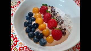 Smoothie bowl de lúcuma  sin gluten sin azúcar y lo puedes hacer sin lácteos [upl. by Tori465]