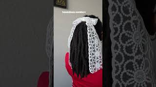 styled locs with bow after retwist 🎀🤍 bows locs retwist loccare locstyles [upl. by Oirelav]