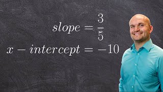 Writing an equation given the slope and x intercept [upl. by Blumenthal]