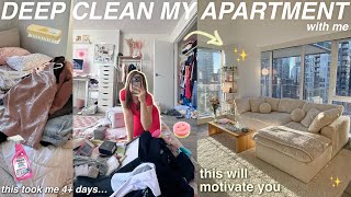 EXTREME APARTMENT DEEP CLEAN OUT  decluttering organizing amp cleaning the mess it was so bad [upl. by Rubin]