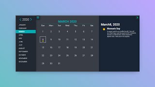 How To Make Event Calendar using HTML and CSS  Create Calendar With HTML CSS JS [upl. by Osher]