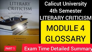 MODULE 4  GLOSSARY  LITERARY CRITICISM  4TH SEM CALICUTUNIVERSITY RASA DHVANI INDIANPOETICS 💯 [upl. by Ja]