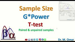 Sample Size for T test Paired amp unpaired samples GPower [upl. by Nodarb498]