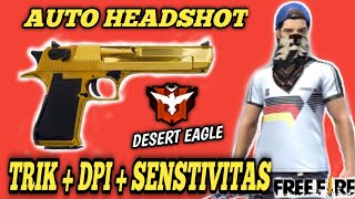 AUTO HEADSHOT❗ TRIK HEADSHOT DESERT EAGLE  ONE SHOT ONE KILL  Freefire Battlegrounds [upl. by Muiram781]