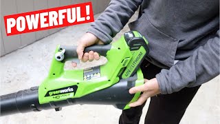 GREENWORKS 40V Leaf Blower Review  100mph 390CFM  Lightweight Battery Powered Leaf Blower [upl. by Dyrrej]