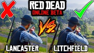 LANCASTER REPEATER vs LITCHFIELD REPEATER RED DEAD ONLINE BEST WEAPON FACE OFF RDR2 Online [upl. by Aihsiyt290]