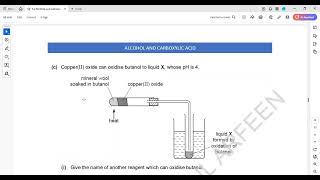 Alcohols and Carboxylic Acid Cambridge IGCSE O level Chemistry Structure 1 Lesson 66 part d [upl. by Whit]