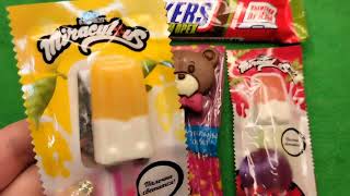 🍬ASMR candy opening Lollipops from the cartoon characters Lady Buck [upl. by Htenay]