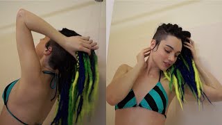 How I Wash Synthetic Dreads  Full Tutorial [upl. by Nitnilc419]