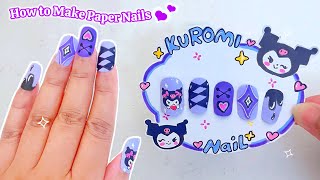 How to make Paper Nails Tutorial easy diy paper nails diy tutorial 💅 paper craft  Sanrio crafts [upl. by Monia]