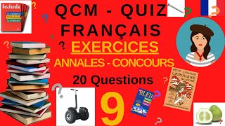 QCM QUIZ Français  N°9  20 questions dannales de Concours de la fonction publique Audio [upl. by Anilrats]