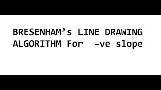 Bresenhams Line Drawing Algorithm negative slope Derivation Computer Graphics [upl. by Dnamron170]